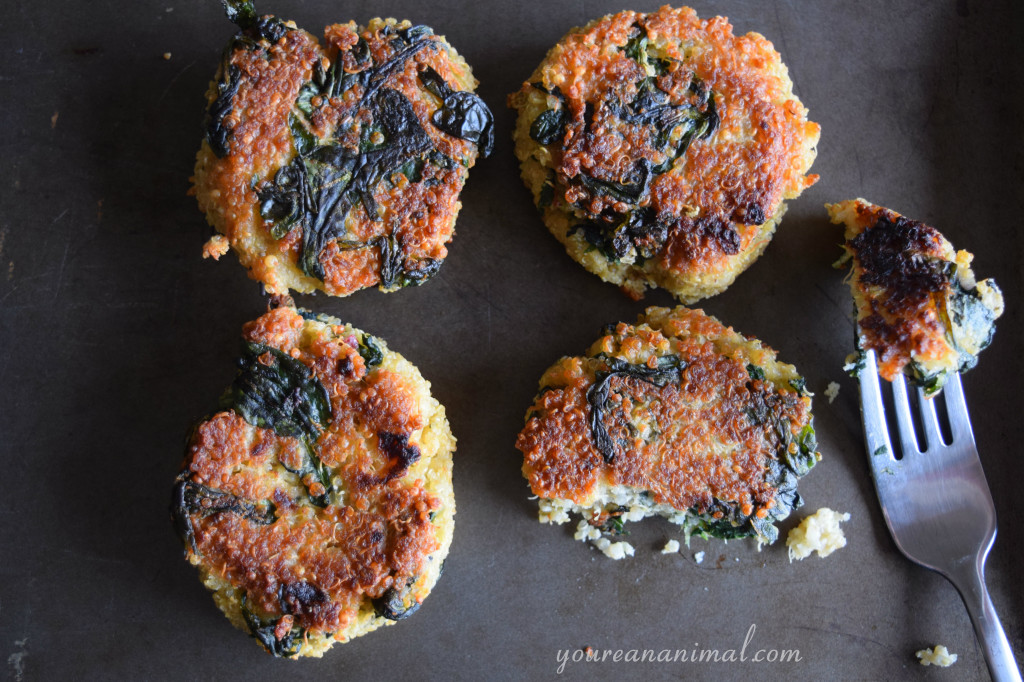 Quinoa and Spinach Patties (Gluten-Free). Perfect as a freezer meal!