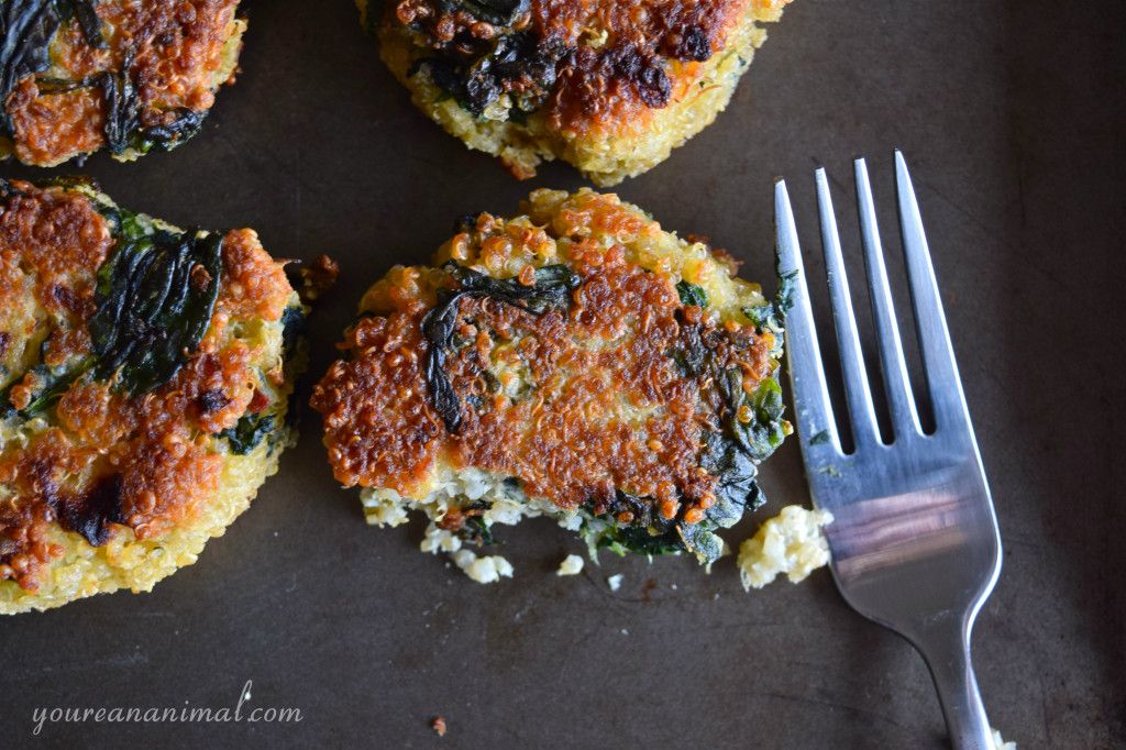 Quinoa and Spinach Patties (Gluten-Free). Perfect freezer meal!