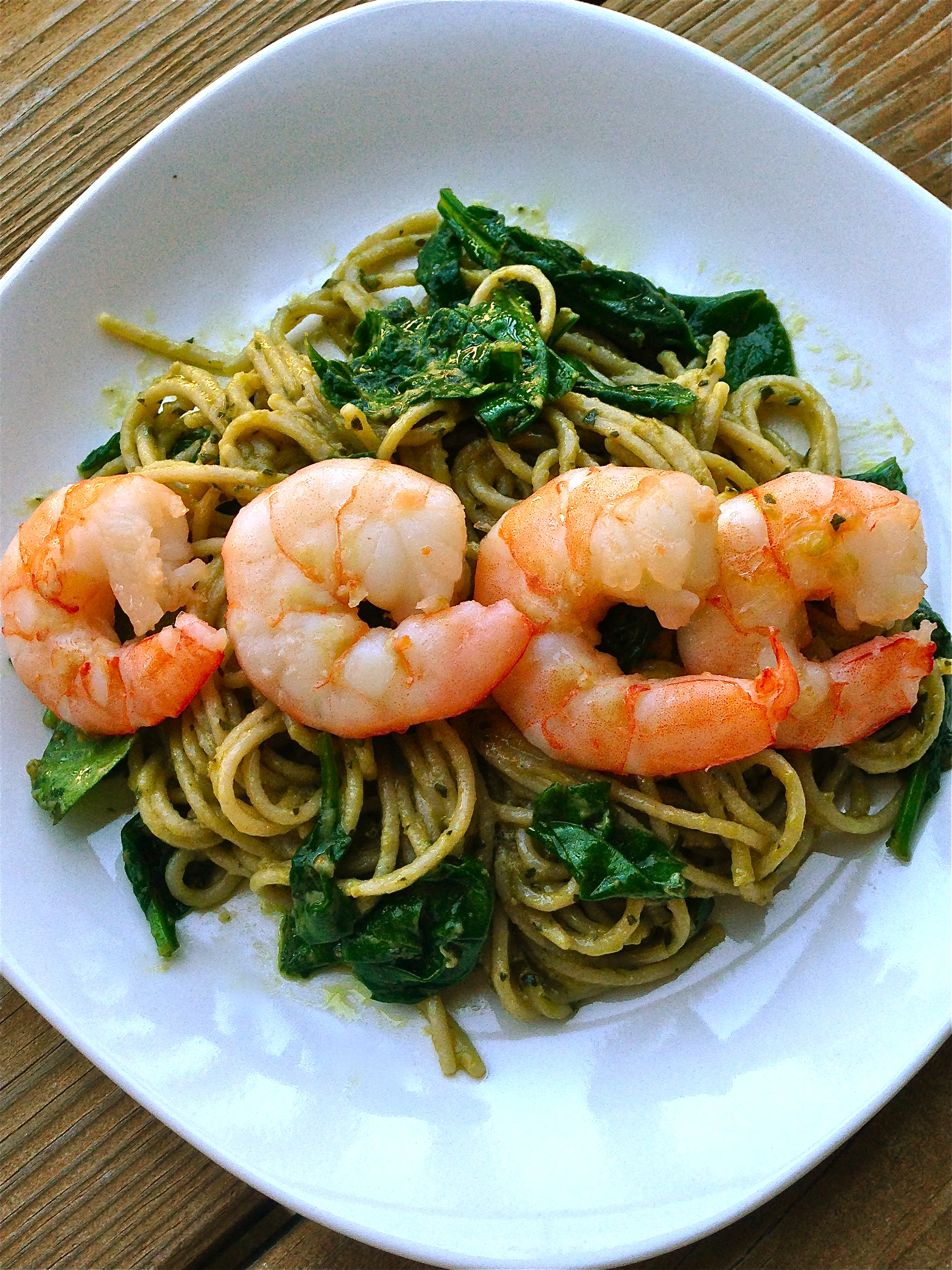 Shrimp and Spinach Creamy Pesto Pasta (Gluten-Free, Dairy-Free) - You're An  Animal.