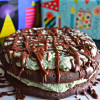 Brownie and Mint Chocolate Chip Ice Cream Cake (Gluten-Free, Dairy-Free, White Sugar-Free). Let's celebrate!