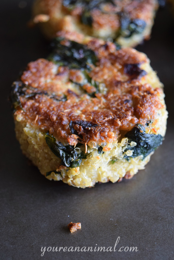 Quinoa and Spinach Patties (Gluten-Free). Perfect freezer meal!